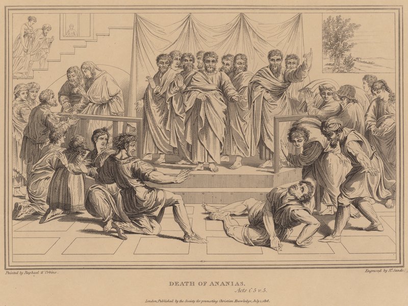 Morte de Ananias, Atos de after Raphael