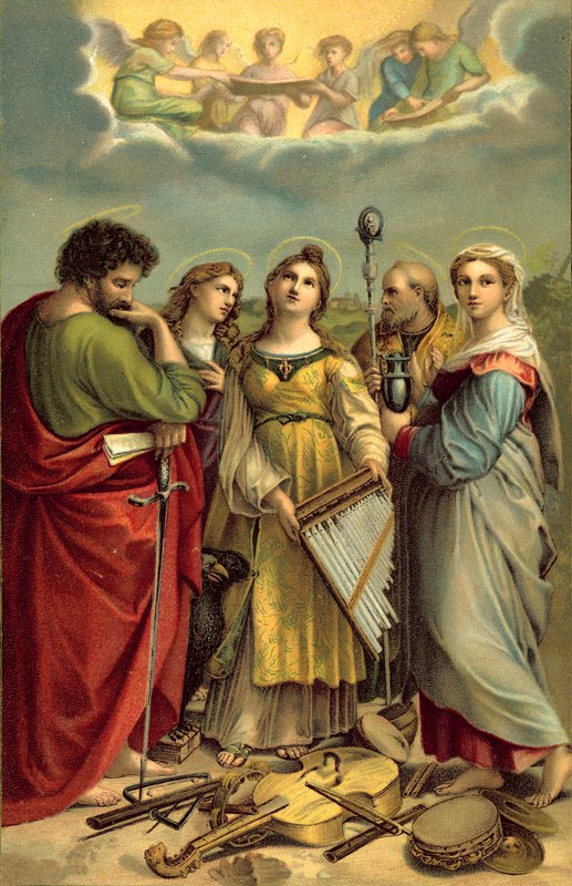 Santa Cecília (cromolito) de after Raphael