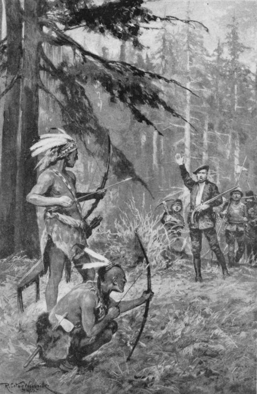 Jacques Cartier se depara com nativos em uma floresta perto do rio St Lawrence de after Richard Caton II Woodville