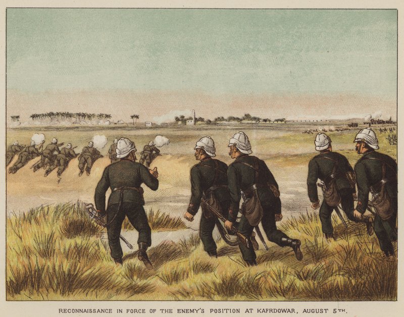 Reconhecimento em vigor da posição do inimigo em Kafrdowar, 5 de agosto de after Richard Simkin