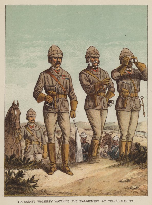 Sir Garnet Wolseley assistindo ao noivado em Tel-El-Mahuta de after Richard Simkin