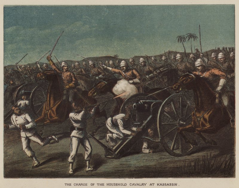 A acusação da Household Cavalry em Kassassin de after Richard Simkin