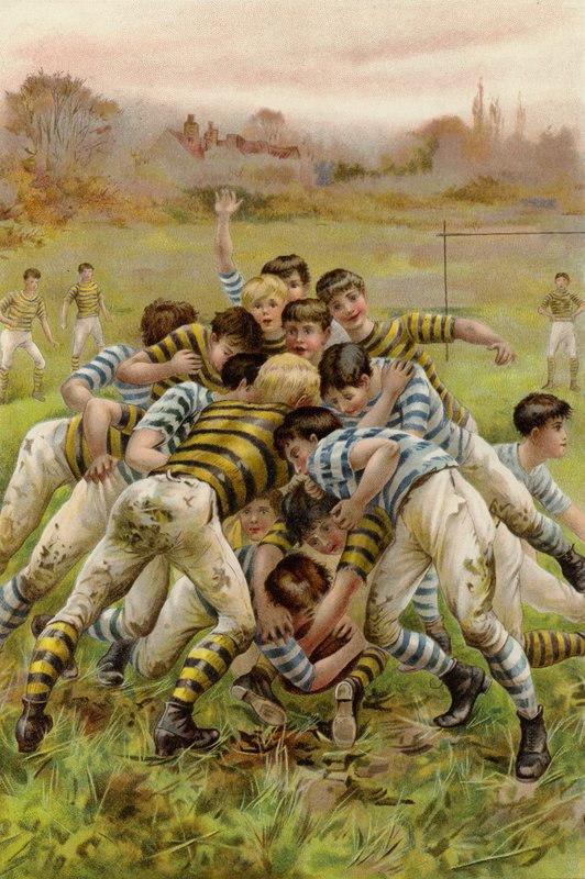 Um scrimmage (chromolitho) de after Stanley Berkeley