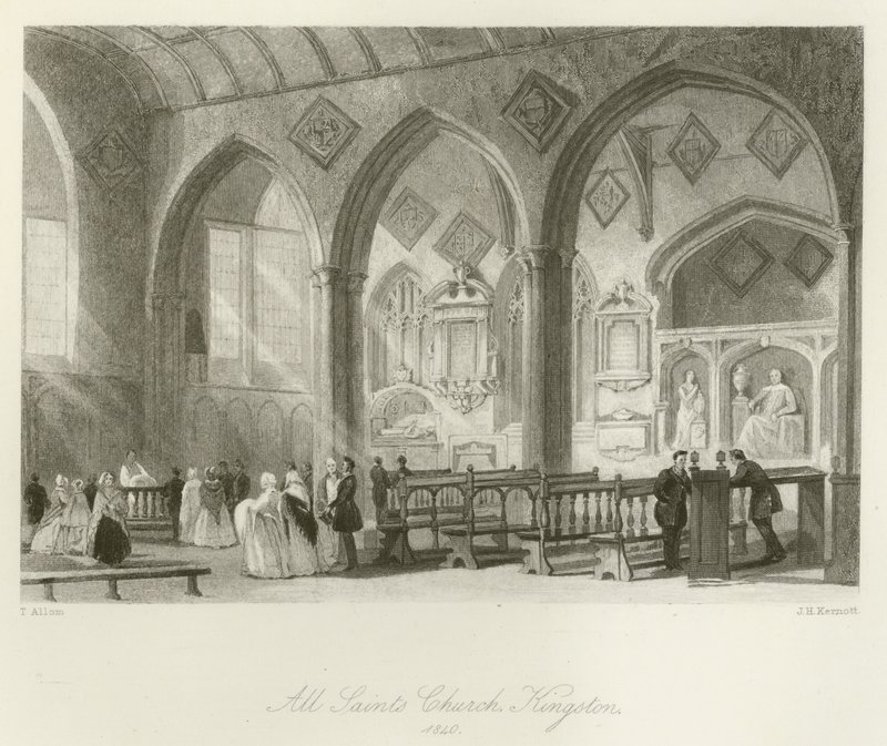 Todos os Santos da Igreja, Kingston, 1840 de after Thomas Allom