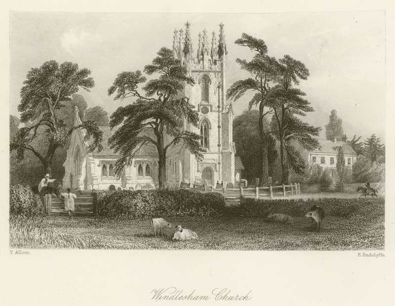 Igreja de Windlesham de after Thomas Allom
