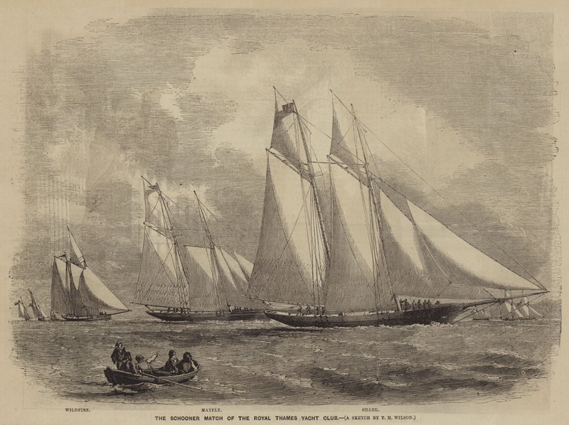 O jogo de escuna do Royal Thames Yacht Club de after Thomas Harrington Wilson