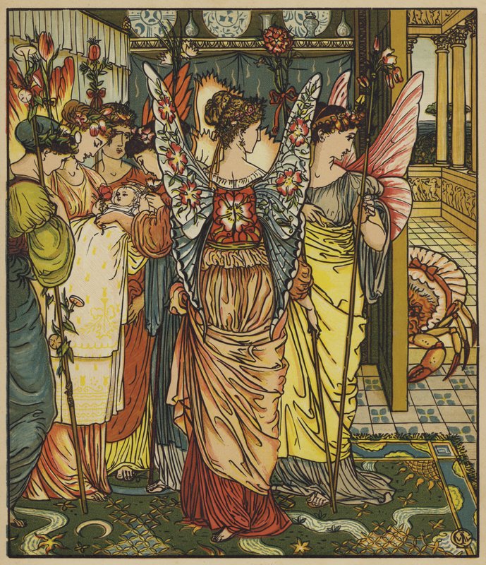 Aparecimento do caranguejo de fada de after Walter Crane