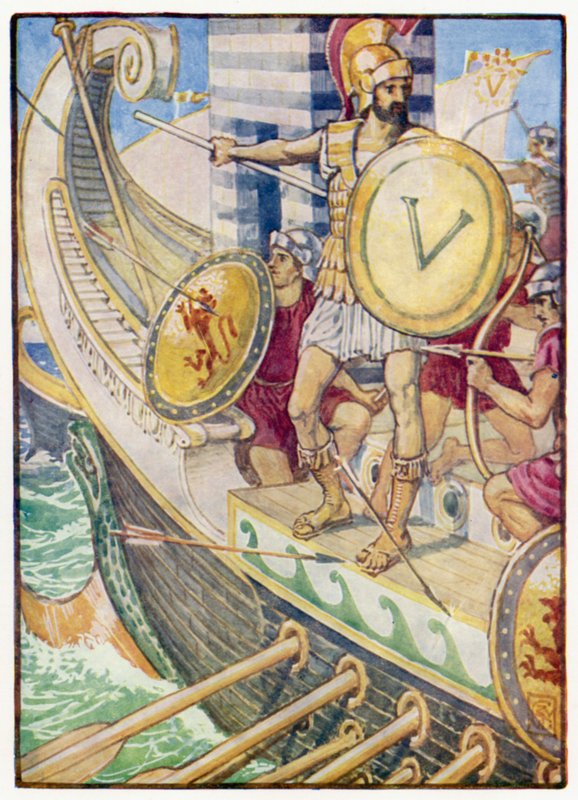 Ele se tornou um alvo para cada flecha de after Walter Crane