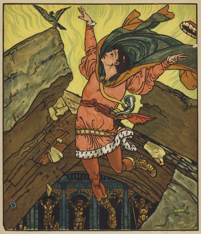 Príncipe Cheri e o passarinho verde de after Walter Crane