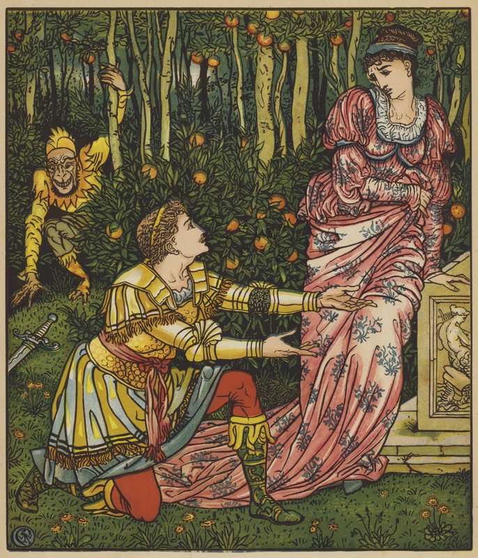 O rei deixa a espada cair de after Walter Crane