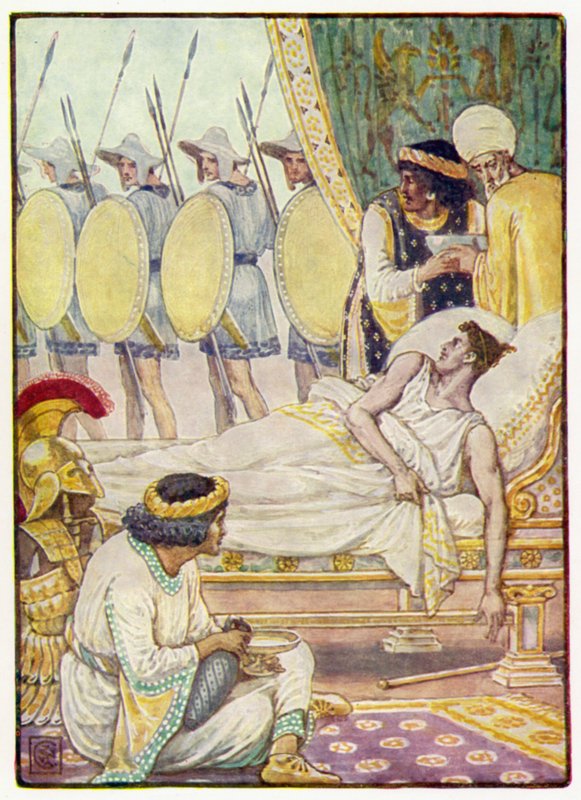 Com um esforço, ele olhou para eles quando eles passaram de after Walter Crane