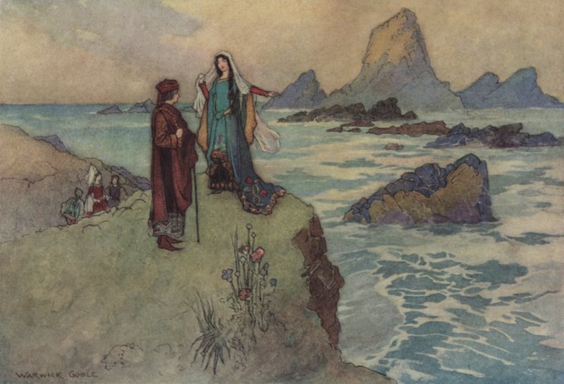 Geoffrey Chaucer, o conto Franklins de after Warwick Goble
