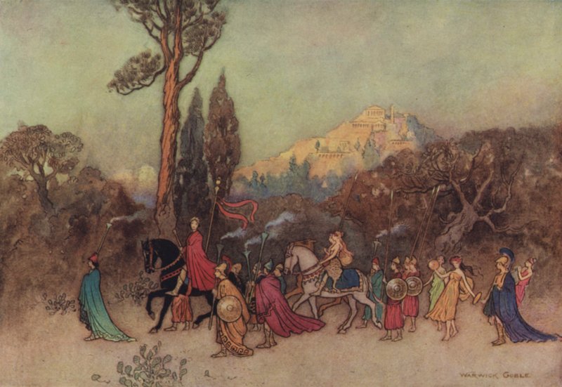 Geoffrey Chaucer, O Conto dos Cavaleiros de after Warwick Goble