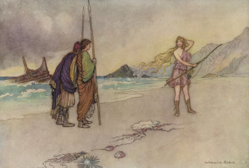 Geoffrey Chaucer, a lenda das boas mulheres de after Warwick Goble