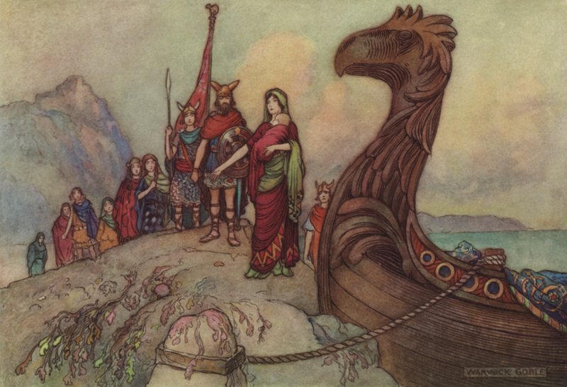 Geoffrey Chaucer, o homem do conto de leis de after Warwick Goble