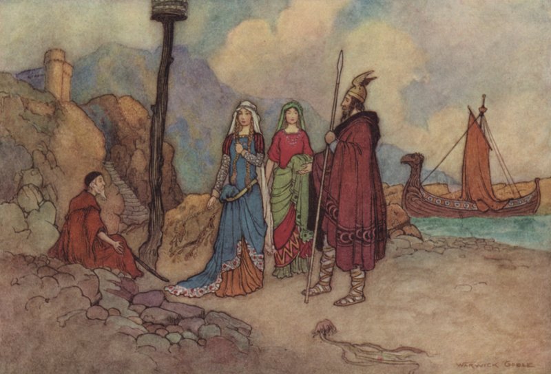 Geoffrey Chaucer, o homem do conto de leis de after Warwick Goble