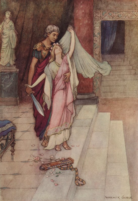 Geoffrey Chaucer, o conto dos médicos de after Warwick Goble