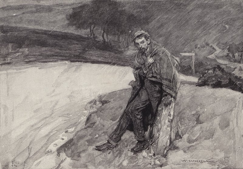 Jude no marco: cena do romance de Thomas Hardy Jude the Obscure de after William Hatherell