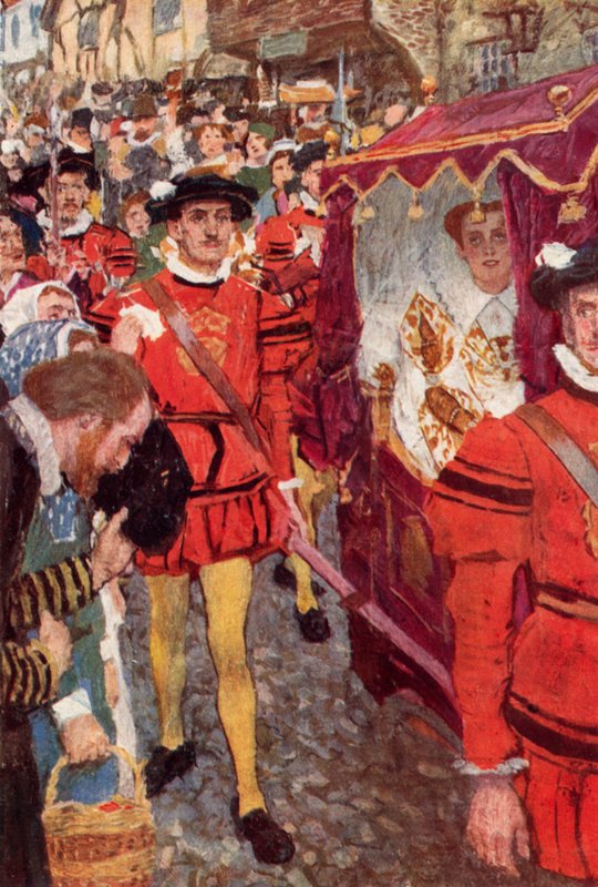 Shakespeare vê a rainha passando por de after William Hatherell