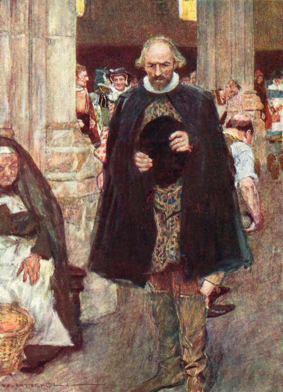 Shakespeare, andar, em, antigas, st, pauls, catedral, londres de after William Hatherell