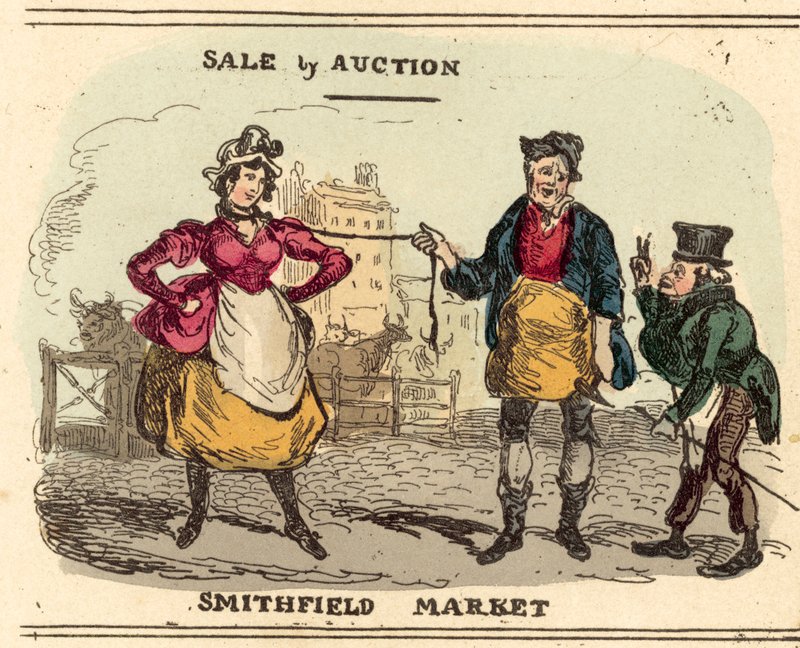 Menina bonita, à venda em leilão no Smithfield Market de after William Heath