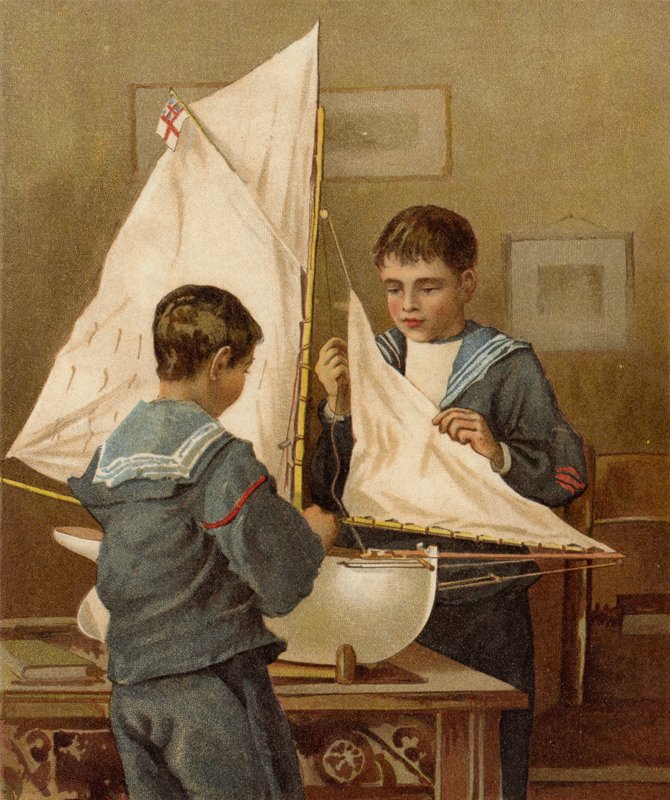Preparando-se para o mar (chromolitho) de after William Henry James Boot