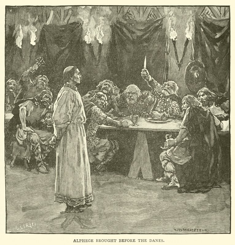 Alphege trouxe perante os dinamarqueses de after William Henry Margetson