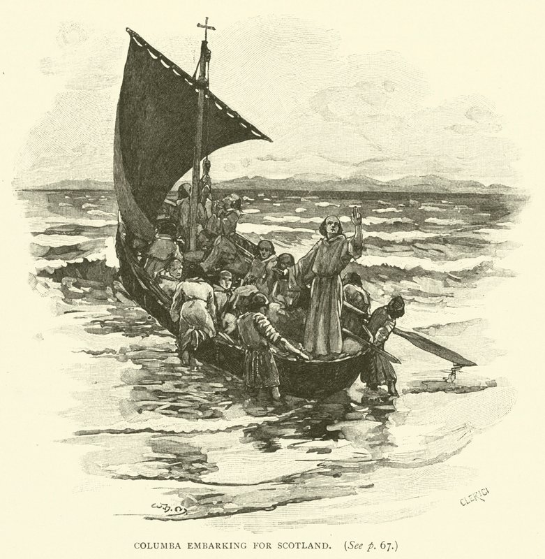 Columba embarcando para a Escócia de after William Henry Margetson