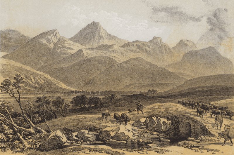 Benmore, Perthshire (cromolito) de after William Leighton Leitch