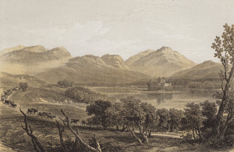 Castelo de Kilchurn (chromolitho) de after William Leighton Leitch
