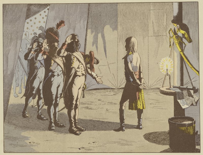 Após a Batalha de Lodi, os velhos soldados ofereceram ao seu jovem comandante o posto de cabo, origem do apelido O Pequeno Cabo, que permaneceu com Napoleão. de pseudonym for Onfray de Breville Jacques Job