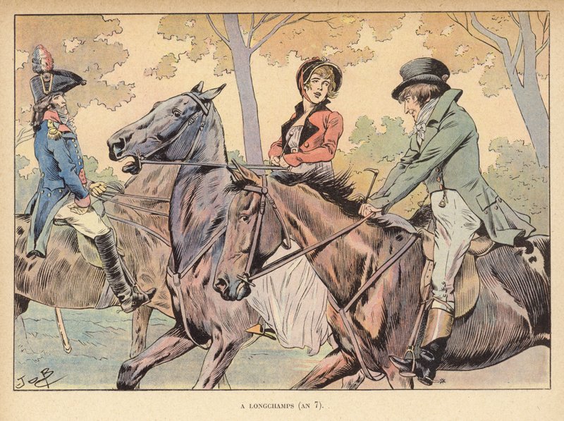 Em Longchamps (Ano 7) (cor litho) de pseudonym for Onfray de Breville Jacques Job