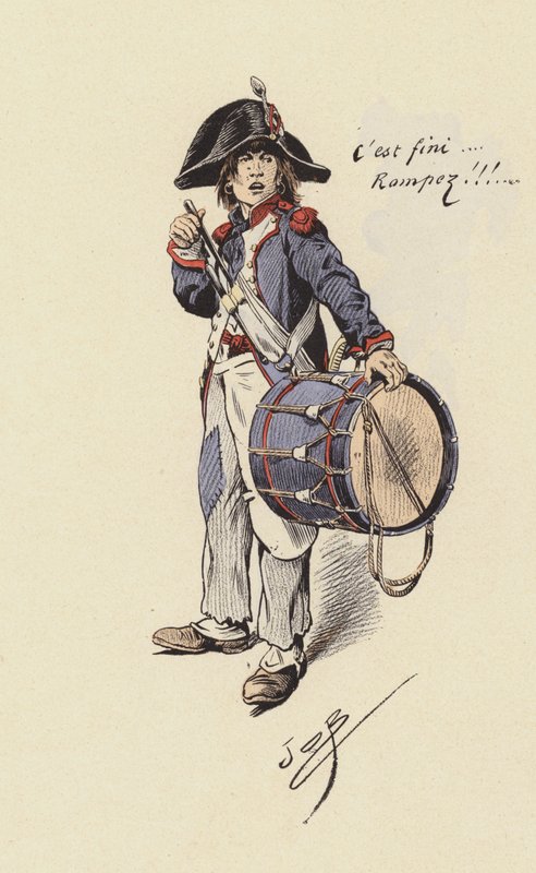 Baterista rapaz (cor litho) de pseudonym for Onfray de Breville Jacques Job