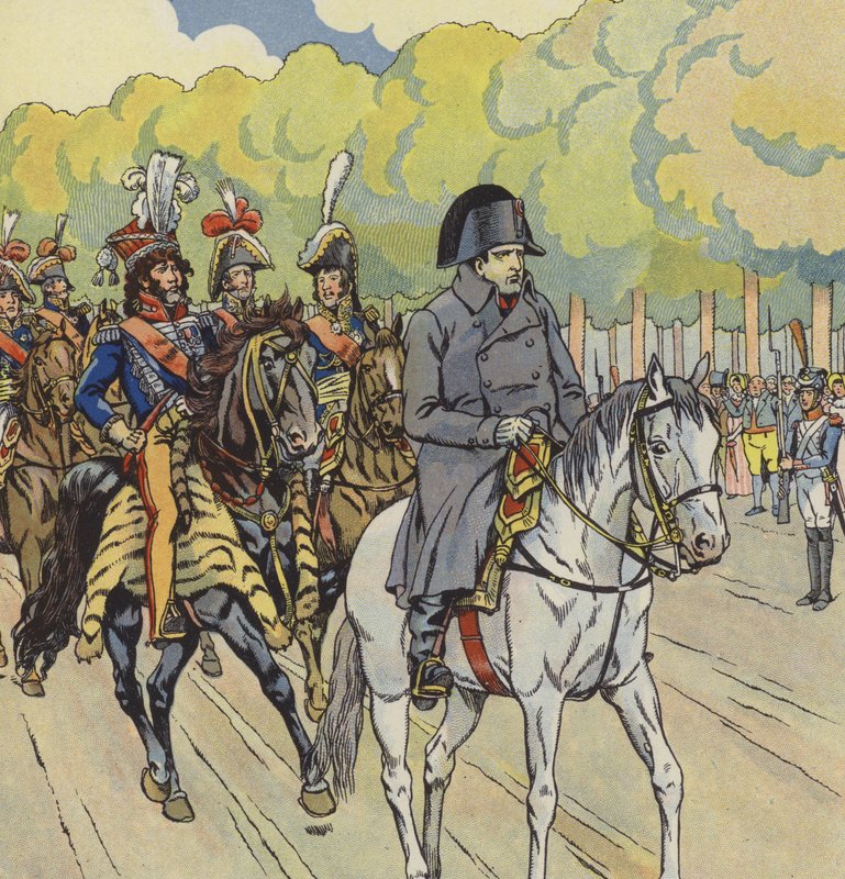 Napoleão I da França, apelidado de "Pequeno Cabo" (cor litho) de pseudonym for Onfray de Breville Jacques Job
