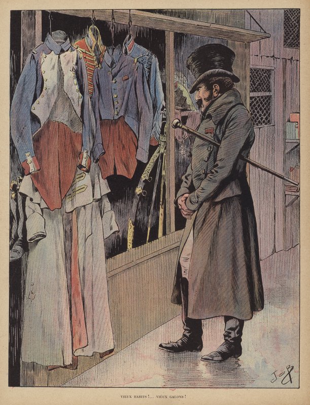 Roupas velhas! Listras velhas! (cor litho) de pseudonym for Onfray de Breville Jacques Job