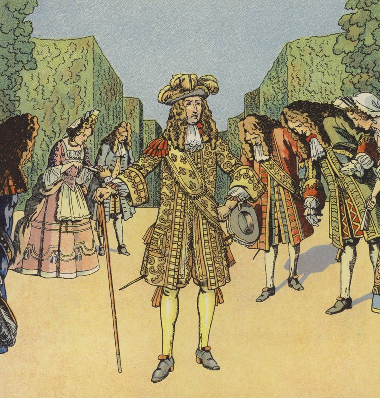 O Rei Sol, Luís XIV da França (cor litho) de pseudonym for Onfray de Breville Jacques Job
