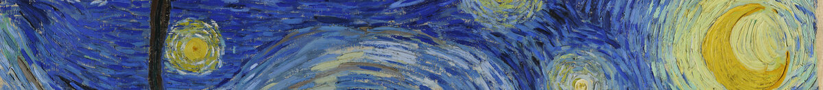 A Noite Estrelada (Vincent van Gogh), Detail: Leuchtender Sichelmond