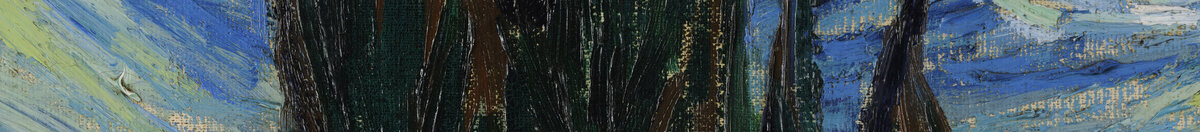 A Noite Estrelada (Vincent van Gogh), Detail: Dunkle Zypresse