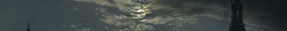 Vista de Dresden ao luar (Johan Christian Dahl), Detail: Mond über den Wolken