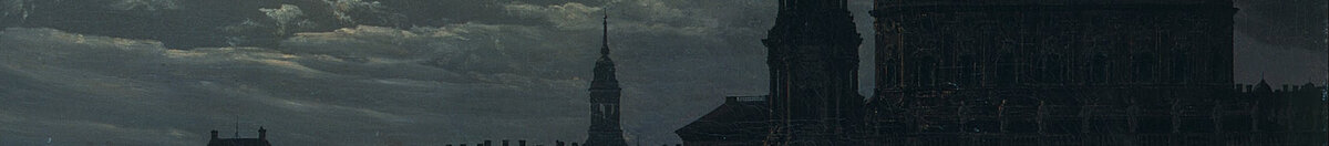 Vista de Dresden ao luar (Johan Christian Dahl), Detail: Hofkirche mit Turm