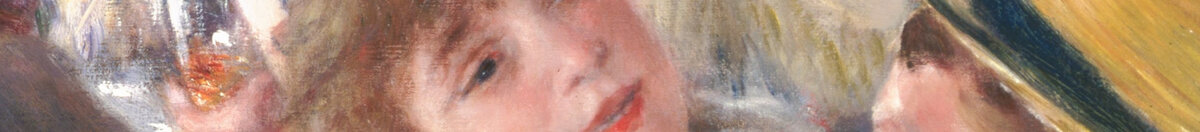 O almoço dos remadores (Pierre-Auguste Renoir), Detail: Aline mit Hündchen-Blick und Ruderer