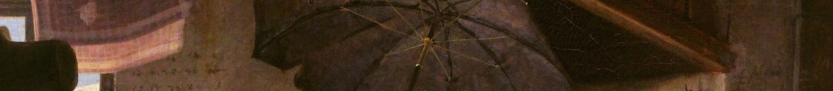 O pobre poeta (Carl Spitzweg), Detail: Aufgespannter Regenschirm