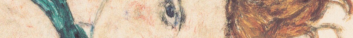 Mulher sentada com o joelho levantado (Egon Schiele), Detail: Gesicht mit rotem Haar
