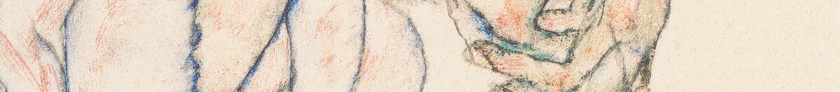 Mulher sentada com o joelho levantado (Egon Schiele), Detail: Verschränkte Hände