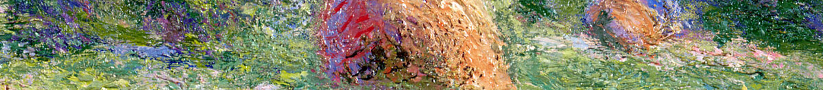Efeito de primavera, Giverny, 1890 (Claude Monet), Detail: Heuhaufen in der Wiese