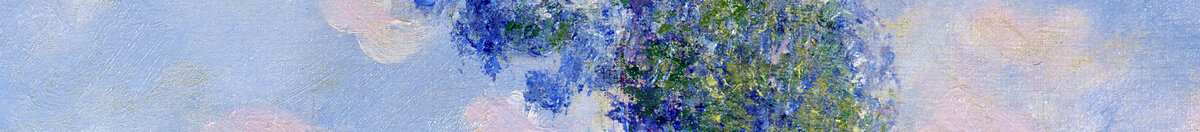 Efeito de primavera, Giverny, 1890 (Claude Monet), Detail: Blau-grüne Pappeln