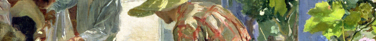 A consertar a vela, 1896 (Joaquín Sorolla), Detail: Mann mit Strohhut am Segel