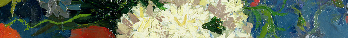 Natureza-morta: jarra com centáureas e papoilas, 1887 (Vincent van Gogh), Detail: Weiße Margeriten und Nelken