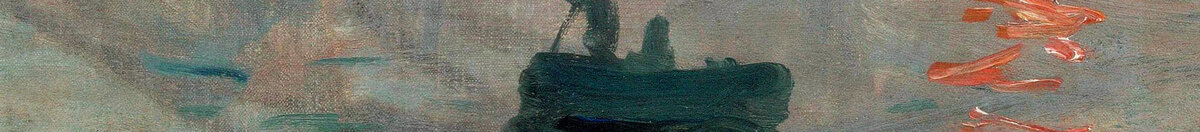Impressão, nascer do sol, 1872 (Claude Monet), Detail: Ruderboot mit Figuren