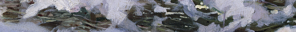 A pega (Claude Monet), Detail: Schneebedeckte Hecke